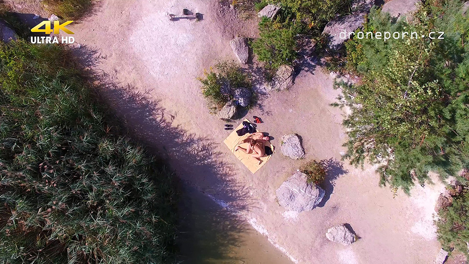  Nude beach sex, taken by a drone